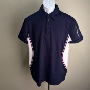 Galvin Green Men's blue, red and white short sleeve golf polo shirt Large L EUC